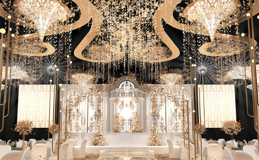 威海花木兰喜事汇金色大厅效果展示